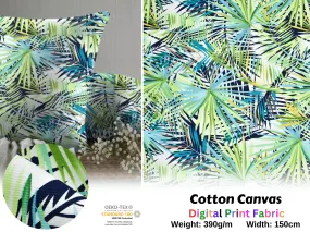 100% Cotton Half Panama Printed Fabric / Canvas printed Fabric /  Multicolor Tropical Digital Print  Fabric