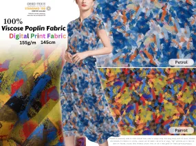 100 % Viscose Poplin  Digital Print Fabric - 1009