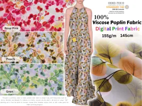 100 % Viscose Poplin  Digital Print Fabric - 1053