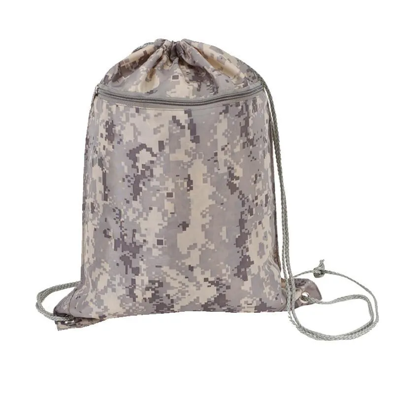 12 ct Digital Camo Drawstring Backpack - By Dozen