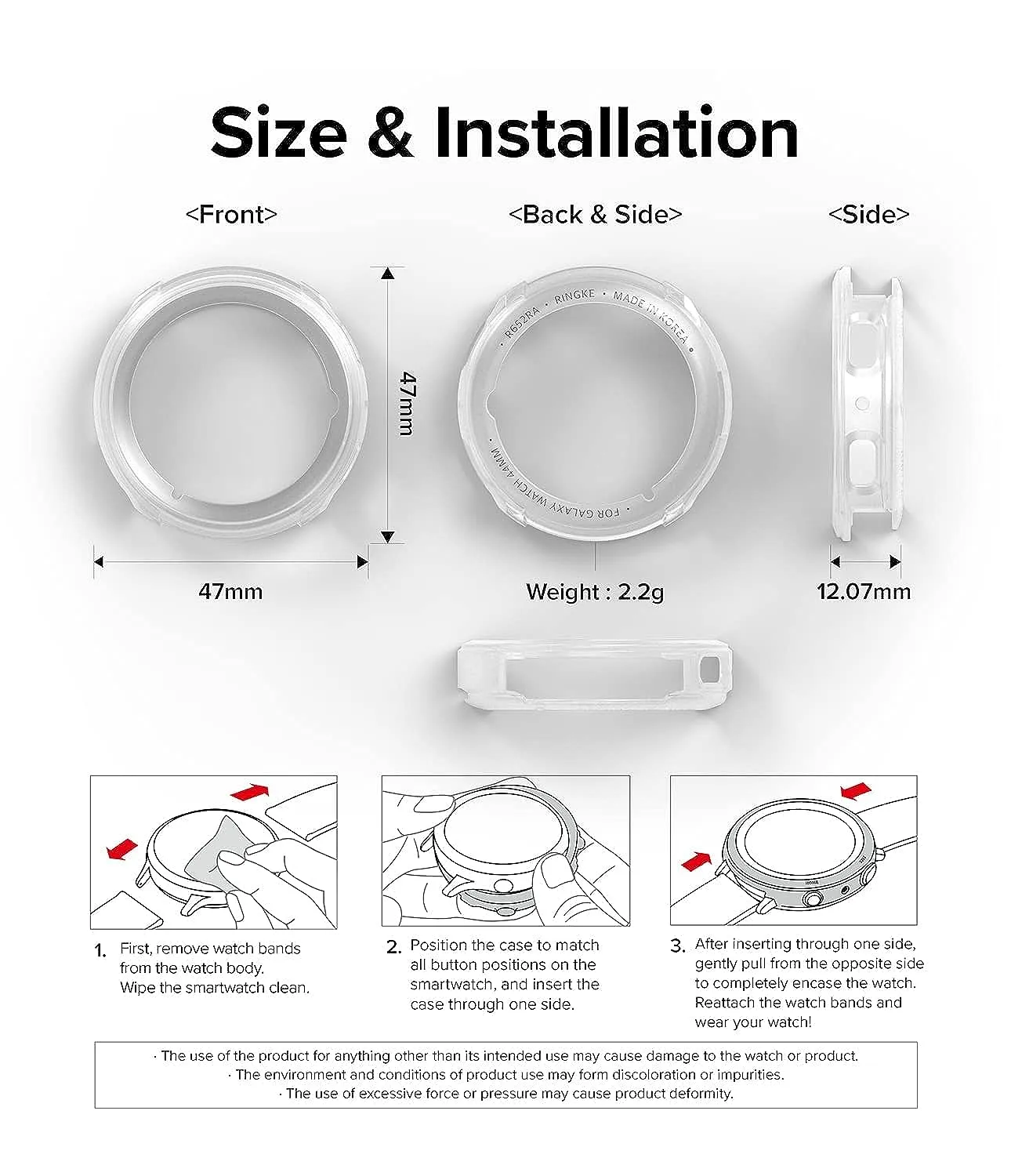 Air Sports Compatible with Samsung Galaxy Watch 5 44mm Case - Matte Clear