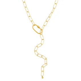 Carabiner Necklace in Gold