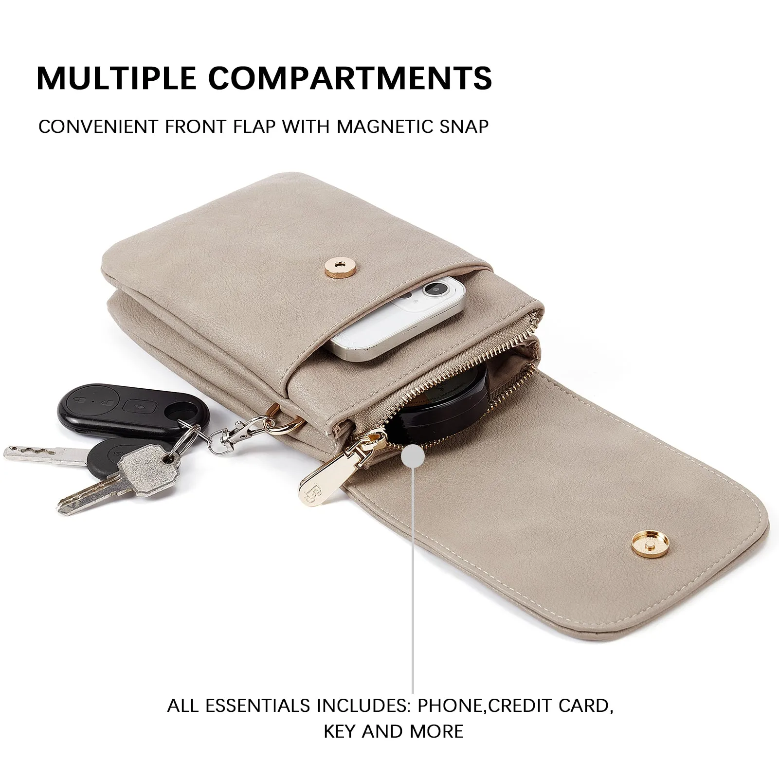 Evelyn Leather Crossbody Phone Wallet For Women —— Boudoir Style