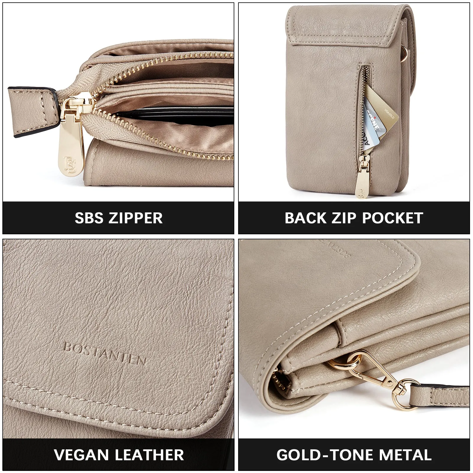 Evelyn Leather Crossbody Phone Wallet For Women —— Boudoir Style