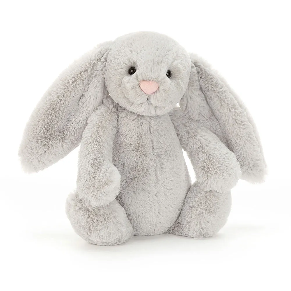 >Jellycat Bashful Silver Bunny MEDIUM - H12" X W5"