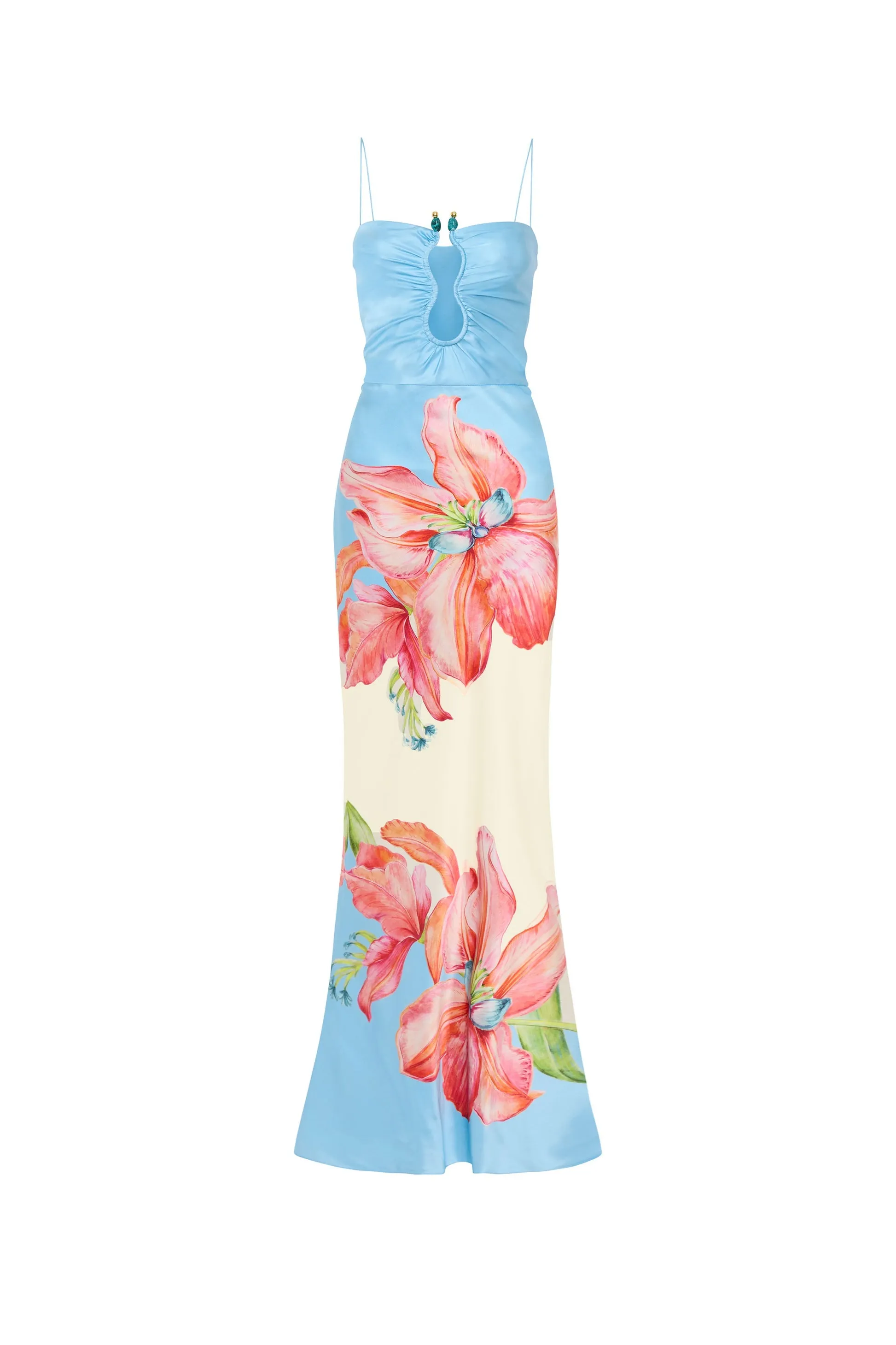 REBECCA VALLANCE Orchid Oasis Strap Gown