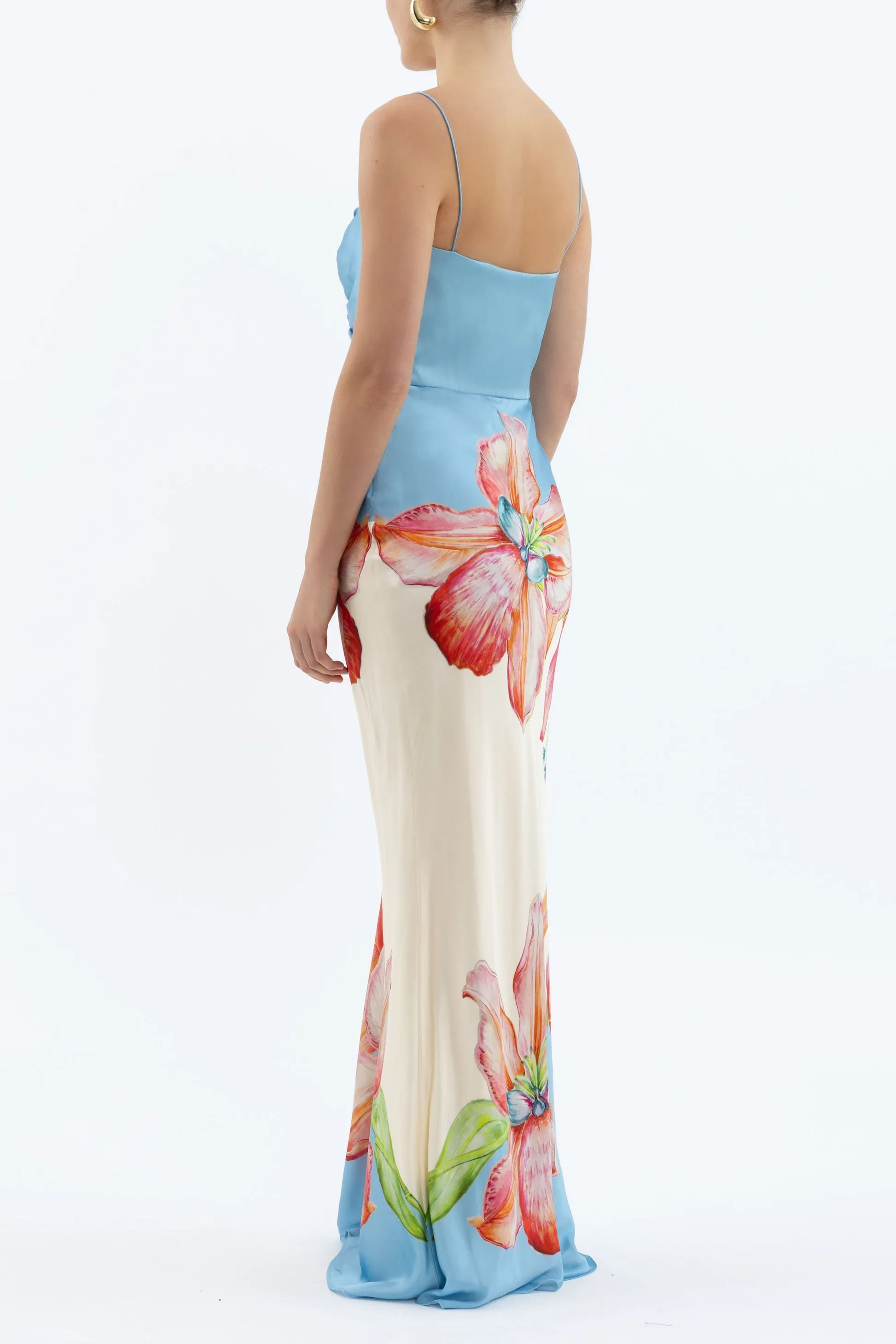 REBECCA VALLANCE Orchid Oasis Strap Gown