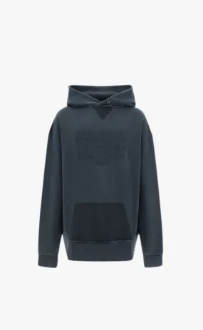 REVERSE LOGO WASHED BLACK HOODIE