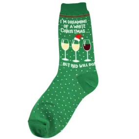 White Christmas Socks Women's Crew Sock