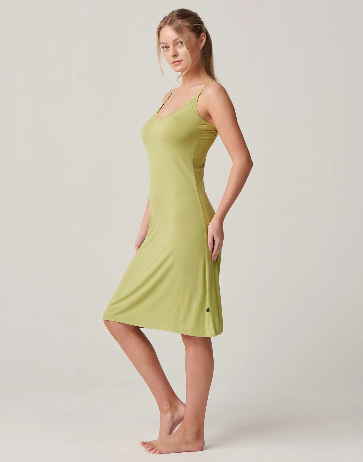 Women's Bamboo Strappy Nightdress - Tarragon