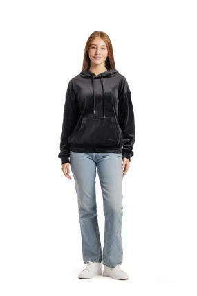 Women’s Chlo double-face velour hoodie in black