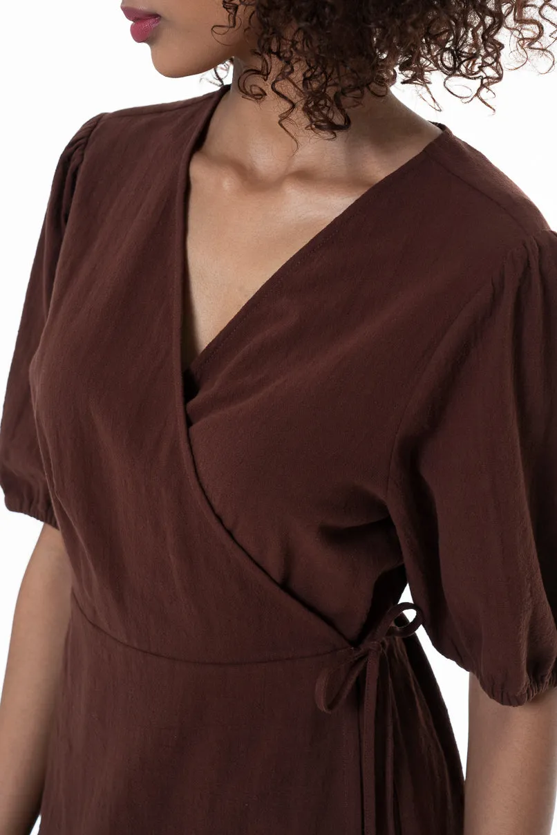 Wrap Dress _ 153758 _ Chocolate